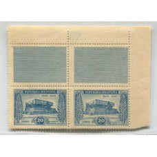 ARGENTINA 1945 GJ 925CA CUADRO CON COMPLEMENTO ARRIBA NUEVO COM GOMA